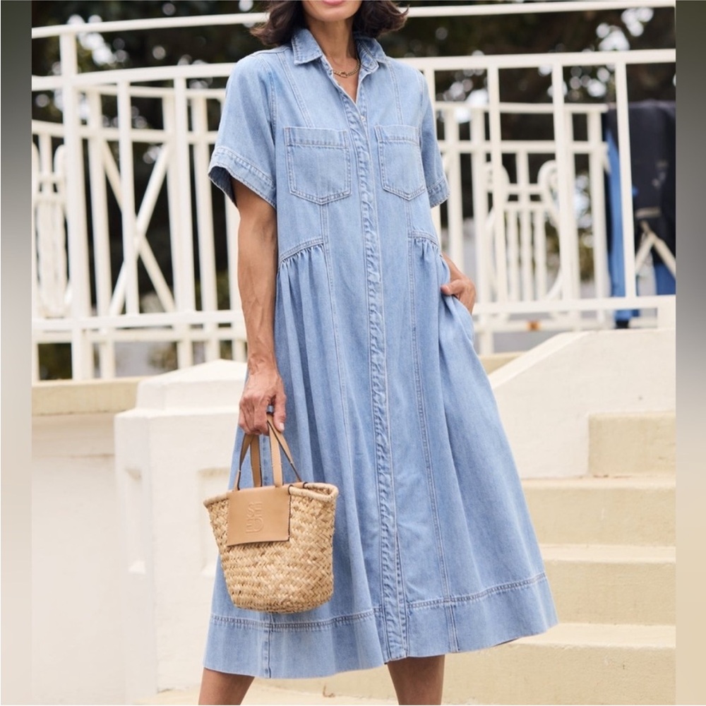 Maye denim chambray shirt dress Montana size XL petite